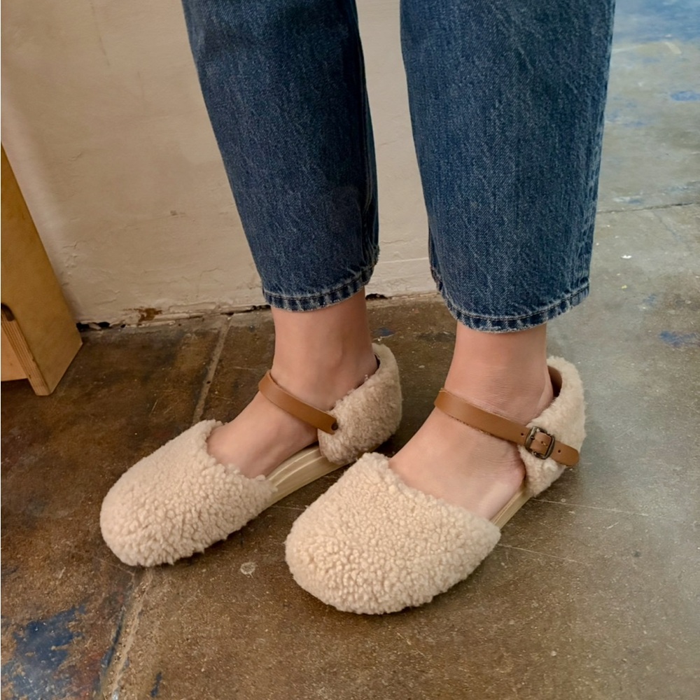 No.6 Starr Shearling Mary Jane, 39